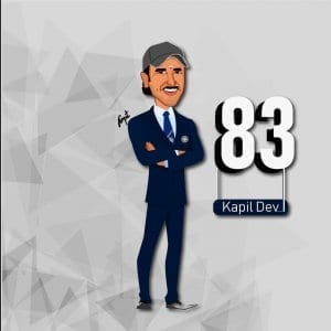 Ranveer Singh as Kapil Dev Caricature