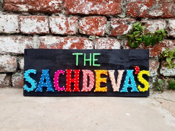 Sachdeva's Nameplate String Art by Sonal Malhotra
