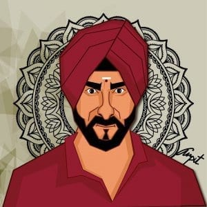 Saif Ali Khan Sacred Games Caricature