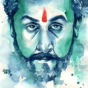 Sanjay Dutt Watercolour Portrait by Surya Shetty