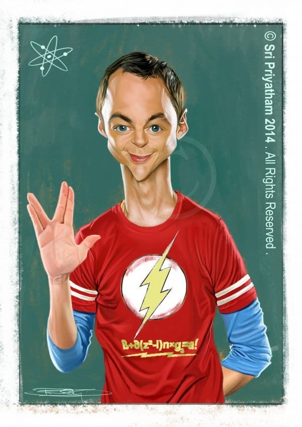Sheldon Cooper Hyper Realistic Caricature
