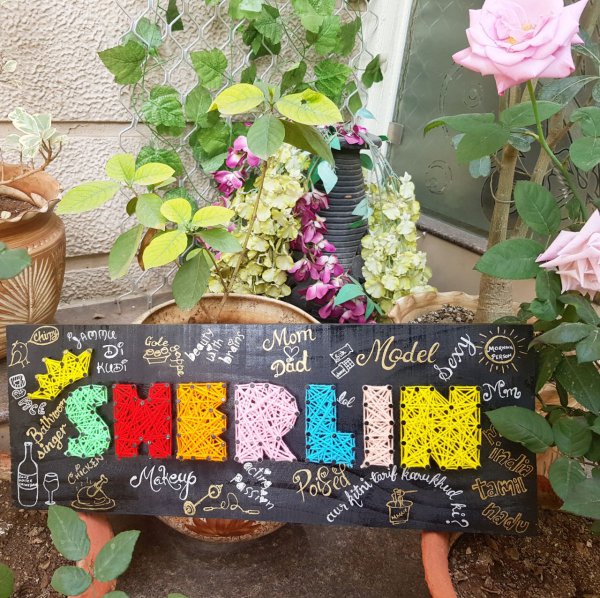 Sherlin's Nameplate String Art by Sonal Malhotra