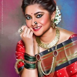 Sonalee Kulkarni Hyper Realistic Portrait by Ajay Rathod