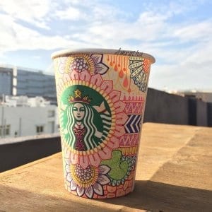 Starbucks Cup with Mandala by Amrutha