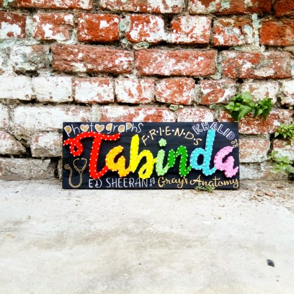 Tabinda's Name String Art by Sonal Malhotra