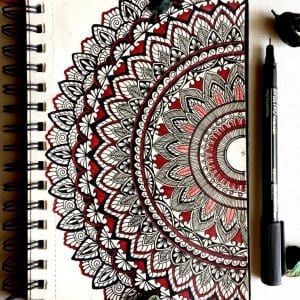 Tri Colored Mandala Art Notebook