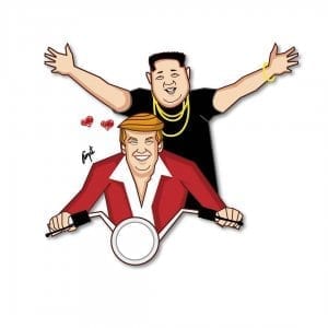 Trump and Kim Munna Bhai Caricature