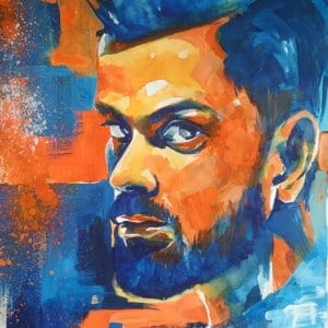 Virat Kohli Watercolour Portrait by Surya Shetty