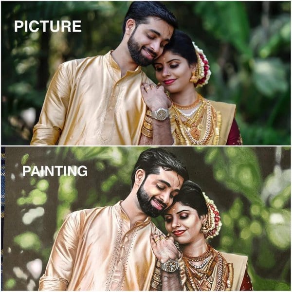 Wedded Couple Hyper Realistic Portrait by Ajay Rathod