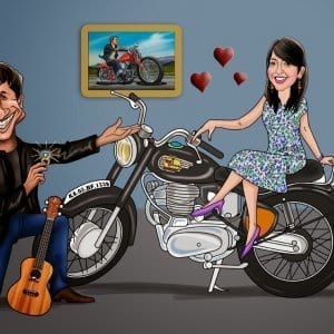 Wedding Proposal Caricature