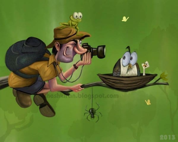 Wildlife Photographer Caricature