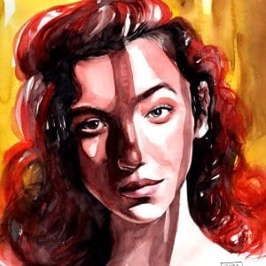 Women Watercolour Portrait by Surya Shetty
