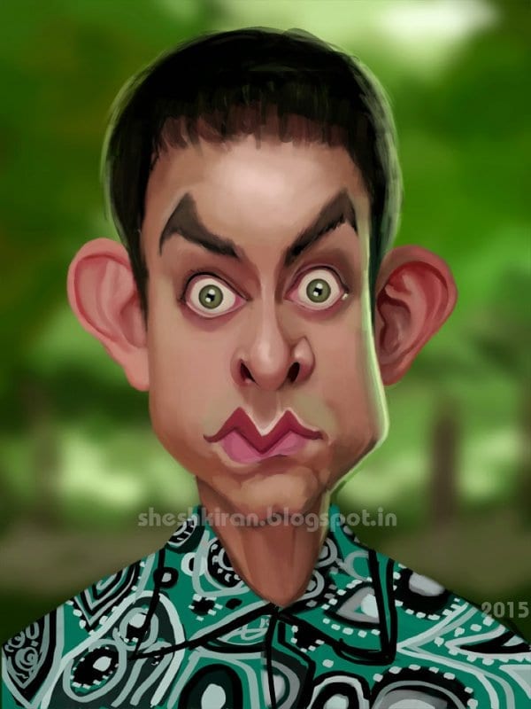 Aamir Khan Caricature by Shesh Kiran Stoned Santa