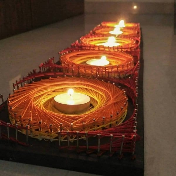 candle holder string art