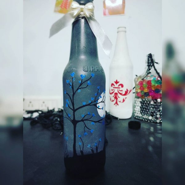 Couple Themed Painted Bottle by Batliwali