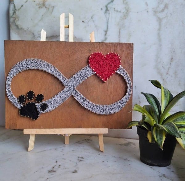 dog infinity love string art