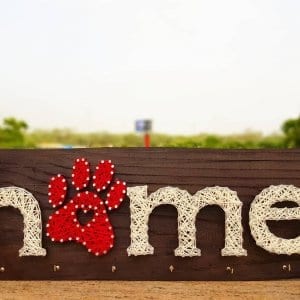 dog paw home string art