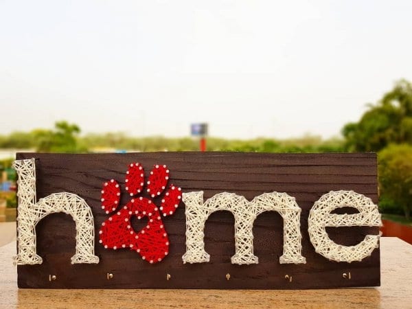 dog paw home string art