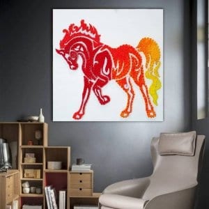 flaming horse string art