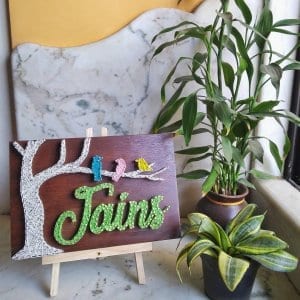 jains nameplate string art