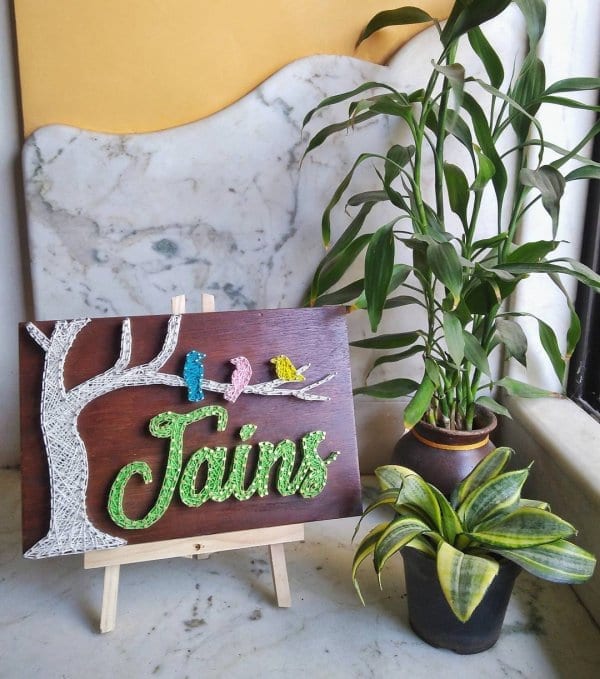 jains nameplate string art