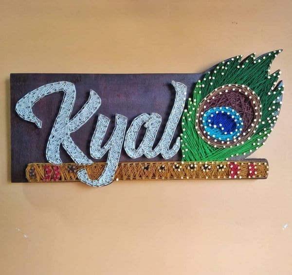 kyal peacock nameplate string art