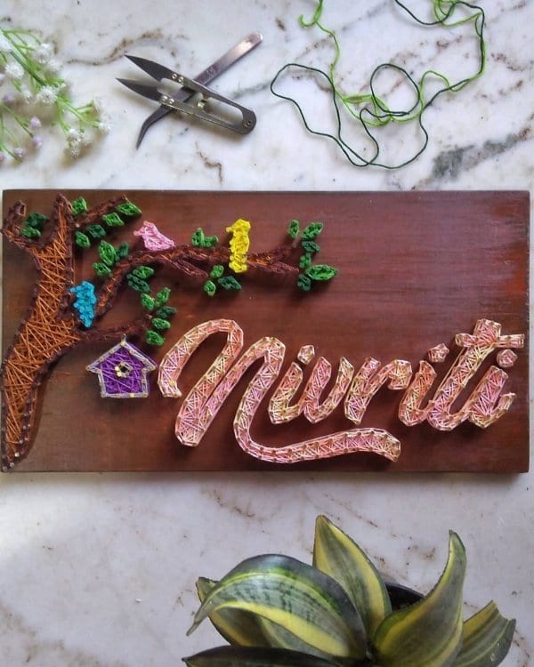 nivriti nameplate string art