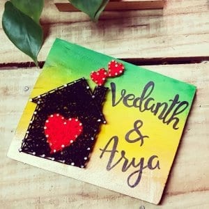 vedant and ary nameplate string art