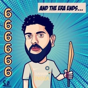 Yuvraj Singh Caricature- the End of an Era