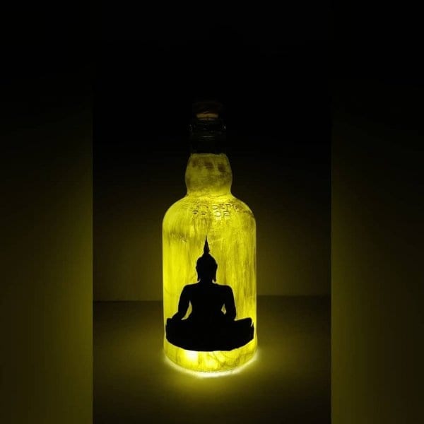 Buddha Themed Painted Bottle by Batliwali