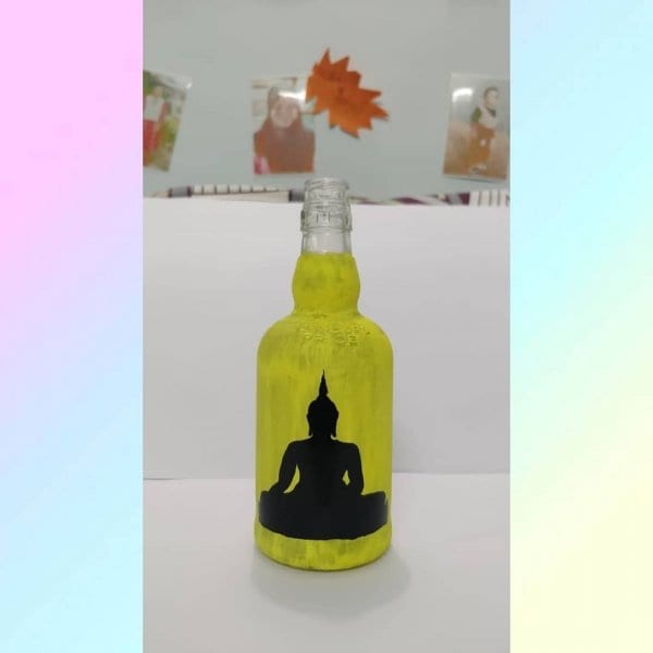 Buddha Themed Painted Bottle by Batliwali