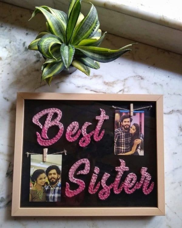 Best - sister - string art- stoned santa-Anjani - raksha bandhan gifts