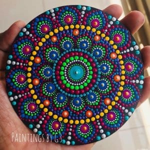 Blue Lilac Mandala Fridge Magnet