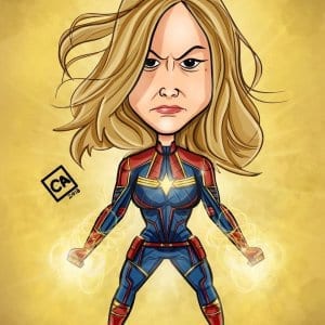 Captain Marvel themed Caricature-Chetan-Stoned-Santa-Digital-art
