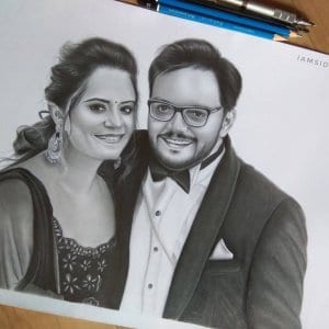 Couple Portrait-Pencil Portrait-Siddhant-Stoned Santa