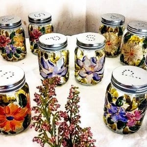 Floral Blooms Hand Painted Salt and Pepper Shakers