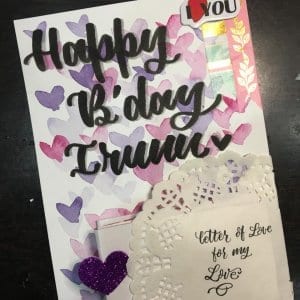 Handwritten Birthday Card with Letters