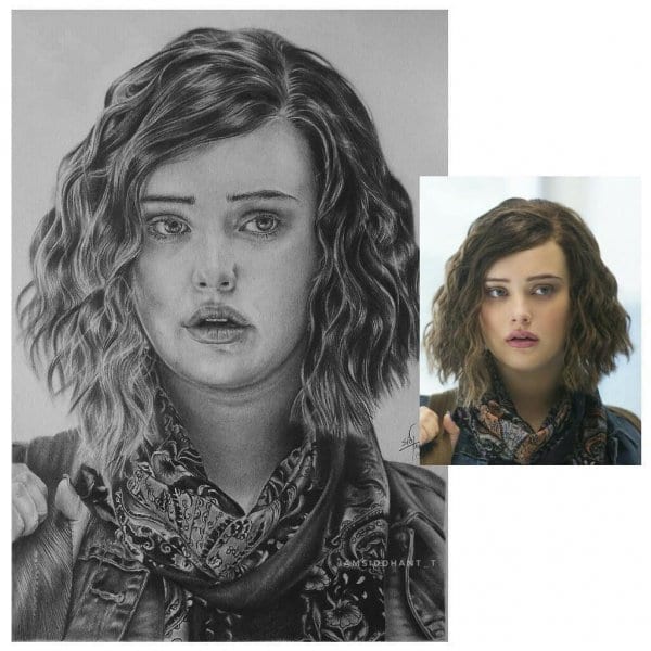 Hannah Baker Pencil Portrait Hyper Realistic Portrait-Siddhant