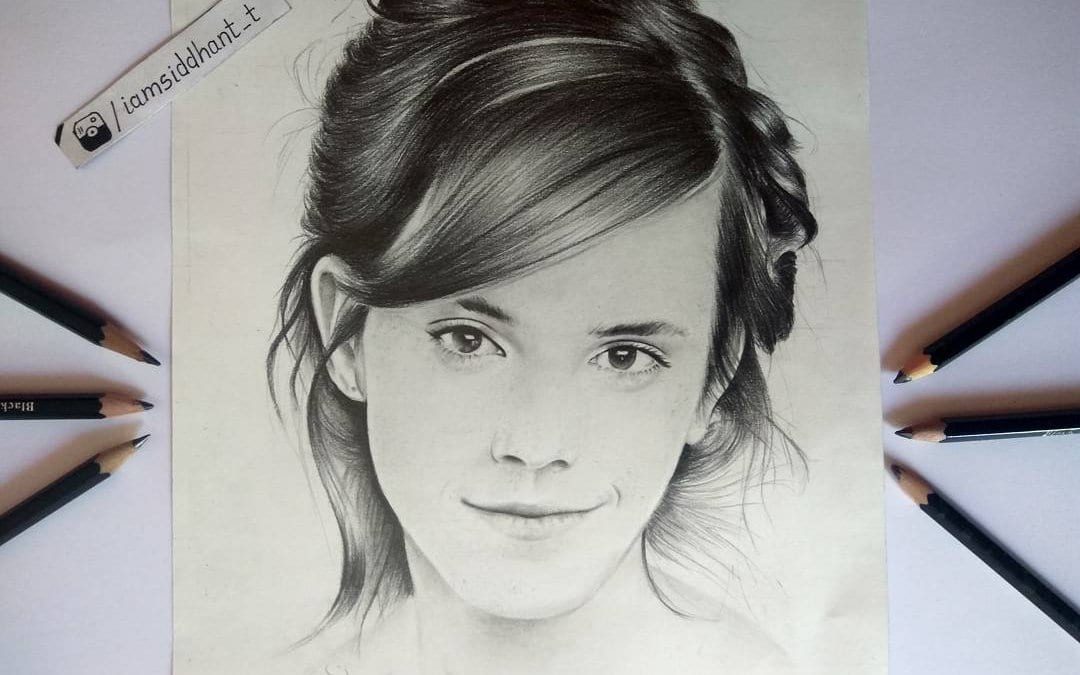 Hermione Hyper Realistic Pencil Portrait- Siddhant