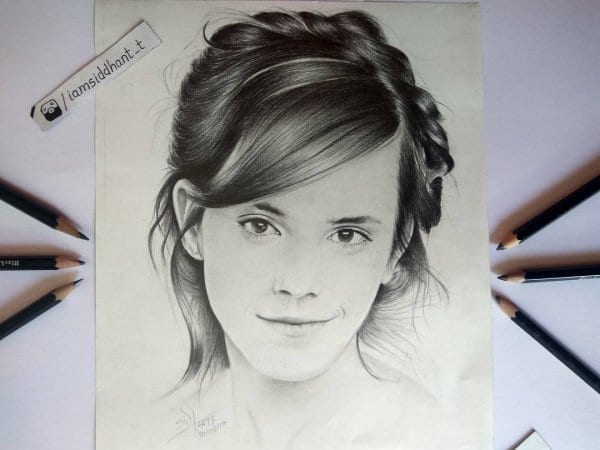 Hermione Hyper Realistic Pencil Portrait- Siddhant