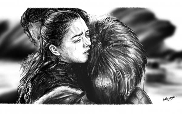 Jon Snow and Arya Stark Pencil Portrait