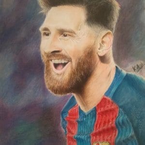 Messi-Kaustubh-Handmade Portrait- Stoned Santa