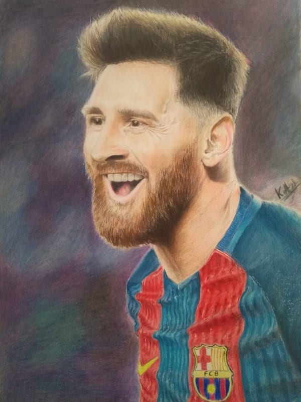 Messi-Kaustubh-Handmade Portrait- Stoned Santa