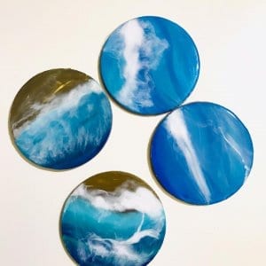 Resin Art Fridge Magnets (Set of 4)