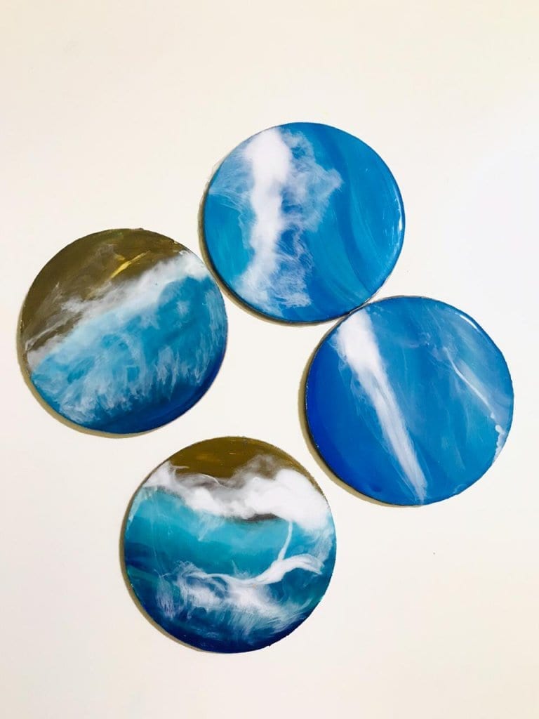 Resin Art Fridge (Set of 4) by Sanchitha Stoned Santa