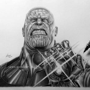 Thanos Hyper Realistic Pencil Portrait- Siddhant