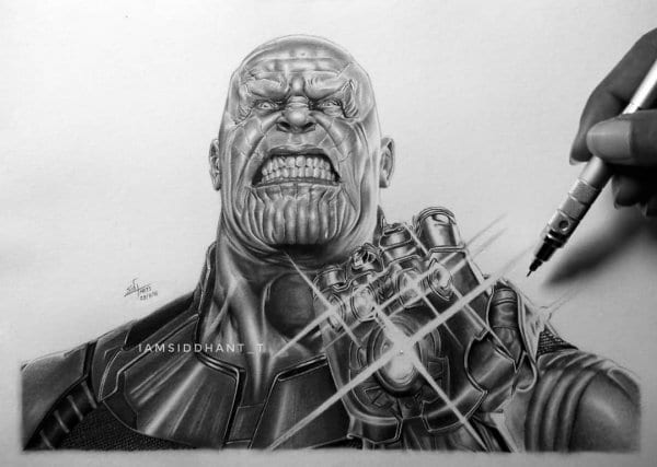 Thanos Hyper Realistic Pencil Portrait- Siddhant