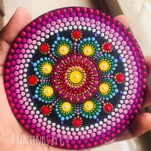 Tickled Pink Mandala Fridge Magnet