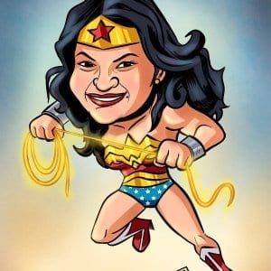 Wonder Woman themed caricature - Chetan- Digital art-stoned santa