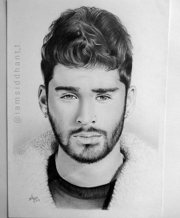 Zayn Malik Hyper Realistic Pencil Portrait- Siddhant